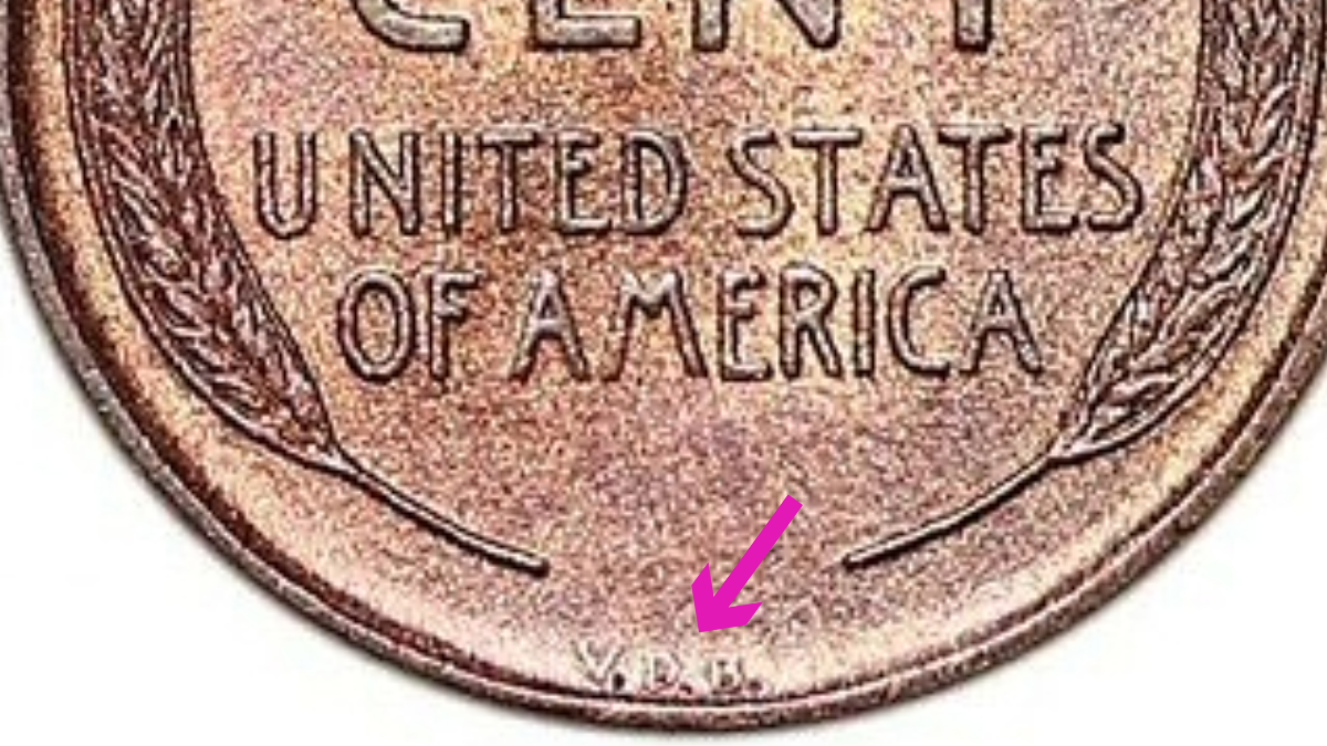 1909 Lincoln Wheat Cent Penny Back VDB Closeup